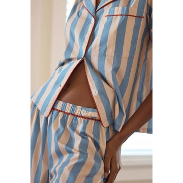 Stylish Argeousgor Women Striped Pajama Set for Comfort