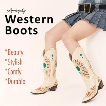 Stylish Lyrisiphy Knee High Cowboy Boots for Women