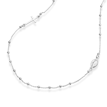 Miabella Sterling Silver Rosary Necklace for Women