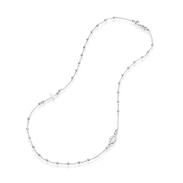 Miabella Sterling Silver Rosary Necklace for Women