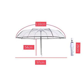 AIXICWXI Automatic Folding Transparent Travel Umbrella