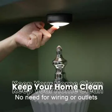 swesara Push Lights with Remote Puck Lighting Battery Operated Tap Lights Button Stick On Color Changing Led Lights 6 Pack (6p Black)