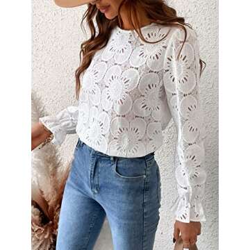 Stylish CUPSHE Eyelet Long Sleeve Top for Women 2025