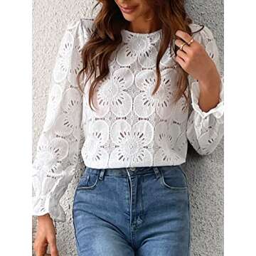 Stylish CUPSHE Eyelet Long Sleeve Top for Women 2025