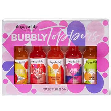 Thoughtfully Cocktails, Bubbly Toppers Gift Set, Add a Splash of Flavor to Champagne or Prosecco with 5 Unique Flavors, Set of 5 (Contains No Alcohol)