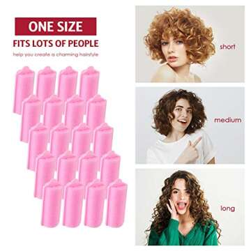 Syhood 48 Pcs Foam Sponge Hair Rollers Soft Sleeping Curlers Flexible Sponge Curler and Rat Tail Comb for Women Hairdressing Styling(Pink,0.98 inch)