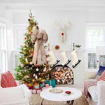 Burlap Bow Holiday Wreath Bow for Christmas & Weddings