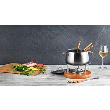 Kuhn Rikon 6 Piece Cheese Fondue Forks with Bamboo Handles