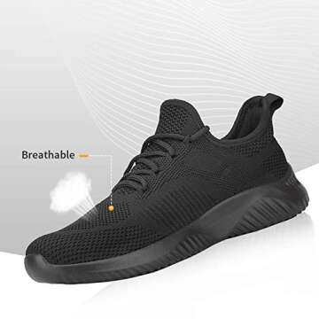 Flysocks Mens Walking Shoes Casual Sneaker, B-All Black, 9.5