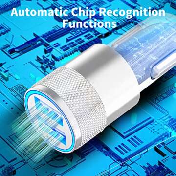 【MFi Certified】iPhone Fast Car Charger, BARMASO 4.8A Dual USB Smart Car Power Cigarette Lighter USB Fast Car Charging Adapter with 2Pack Lightning Cable for iPhone 14 13 12 11 Pro Max/XS/XR/X/SE/iPad