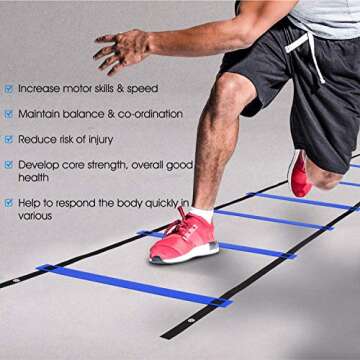 Speed Agility Ladder Training Equipment with Carry Bag