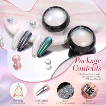 Born Pretty White Pearl Chrome Nail Powder for Nail Art