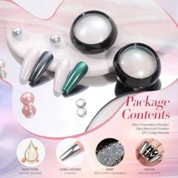 Born Pretty White Pearl Chrome Nail Powder for Nail Art