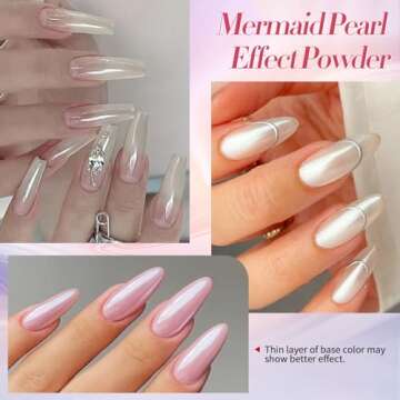 Born Pretty White Pearl Chrome Nail Powder for Nail Art