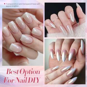 Born Pretty White Pearl Chrome Nail Powder for Nail Art