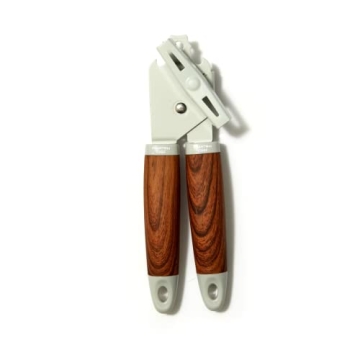 Phantom Chef 5 Piece Kitchen Gadget Set | Pizza Cutter, Egg Whisk, Vegetable Peeler, Can Opener, Garlic Press | Stainless Steel | With Soft Touch Faux Wood Handle | 5 Pcs Cooking Utensil Set (Grey)