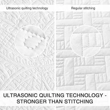 Love's cabin Twin Quilt Set White Bedspreads - Soft Bed Summer Quilt Lightweight Microfiber Bedspread- Modern Style Coin Pattern Coverlet for All Season - 2 Piece (1 Quilt, 1 Pillow Sham)