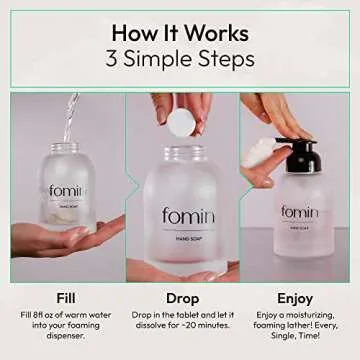 FOMIN Foaming Hand Soap Tablet Refills (6 Count) - Makes 48 fl oz (6 x 8 fl oz) - Unscented -Foaming Hand Soap Tablets, Sustainable Soap Tablets for Hand Wash