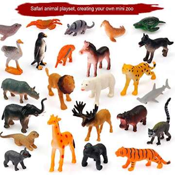 D-FantiX Kids Animals Advent Calendar 2024 Realistic Animal Figurine Toys Christmas Advent Calendar Xmas 24 Days Christmas Countdown Calender for Boys and Girls