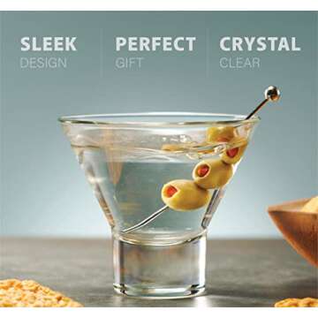 Godinger Italian Cocktail Glasses Set of 4 - 8oz