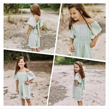 Arshiner Girls Elegant Off Shoulder Jumpsuit for Summer