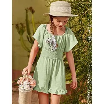 Arshiner Girls Elegant Off Shoulder Jumpsuit for Summer