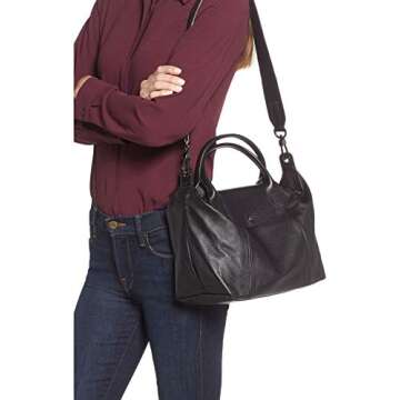 Longchamp Ladies Le Pliage Cuir Top Handle Bag