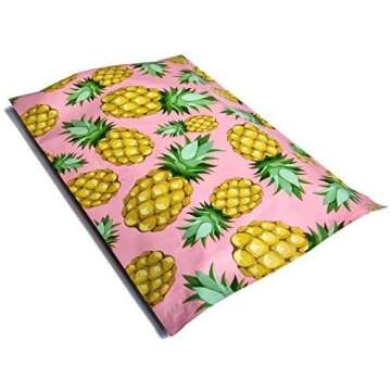 10x13 - Cute Pink Pineapple Designer Printed Poly Mailers Shipping Envelopes Self Sealing Boutique Chic Custom Bags (20 Pcs)