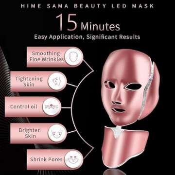 HIME SAMA LED Face Mask - Pro 7 LED Skin Care Mask for Face and Neck Skin Facial Care & Anti Aging F...