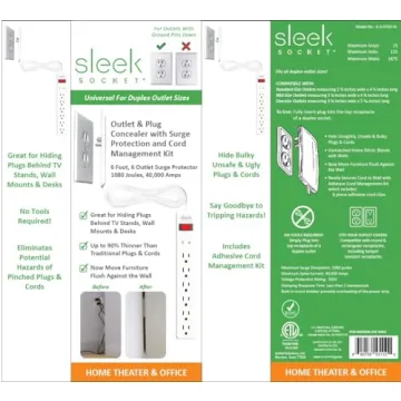 Sleek Socket Ultra-Thin Outlet Concealer & Cord Kit