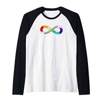 Neurodivergent - Rainbow Infinity for Neurodiversity Pride 2 Raglan Baseball Tee