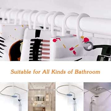 SPXUBZ Girly Cosmetic and Make Up Theme Pattern with Perfume and Lipstick Nail Polish Brush Modern City Lady Multi Shower Curtain Waterproof Bathroom Decor Polyester Fabric Curtain Sets with Hooks