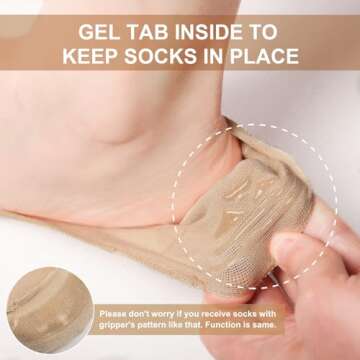 Toes Home No Show Socks Womens, Ultra Low Cut Liners Non Slip Footies for Flats Hidden Invisible Boat Summer Beige 5 Pairs