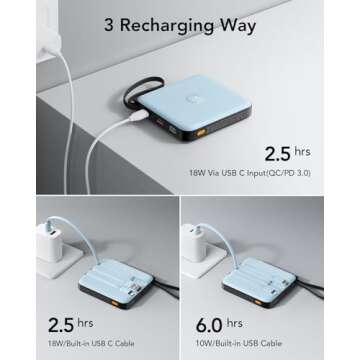 VRURC 20W Fast Charging Portable Power Bank, 10000mAh