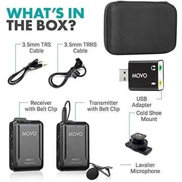 Movo WMX-1 USB Computer Bundle - 2.4GHz Wireless Lavalier Microphone System Compatible with PC Computers, Laptops, DSLR Cameras, iPhone, Smartphones, and Tablets (200' ft Audio Range)