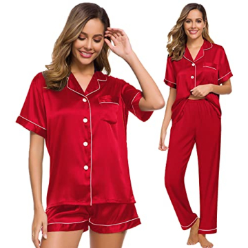 Luxury Silk Satin 3pcs Pajama Set for Women