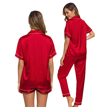 Luxury Silk Satin 3pcs Pajama Set for Women