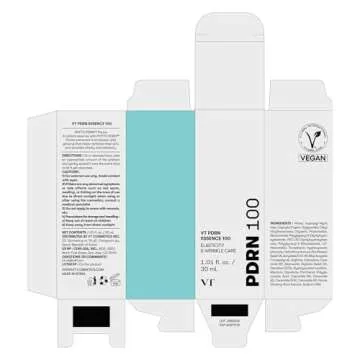 VT COSMETICS PDRN 100 Essence, Intensive Glow Serum, Vegan PDRN 100,000ppm, Skin Restoration & Recovery, Hydrating, Moisturizing, Firming, Fine Lines, Korean Skincare 1.01 fl. Oz.