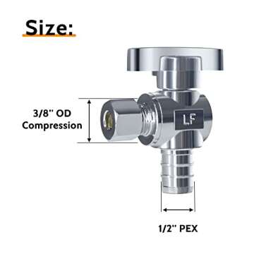 VINTEX Angle Stop Valve 10 Pack - Brass, Easy Installation, Lead-Free