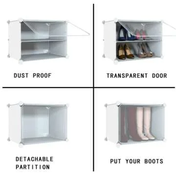 HOMICKER Shoe Rack Organizer, 24 Pair Shoe Storage Cabinet with Door Expandable Plastic Shoe Shelves for Closet,Entryway,Hallway,Bedroom,6 Tier