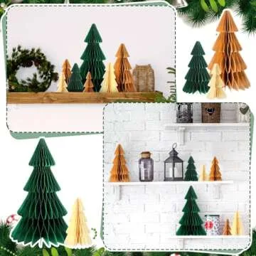 Cinnvoice Christmas Tree Honeycomb Centerpiece Set 7 Pcs