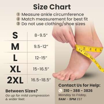 KEMFORD Ankle Compression Sleeve - Plantar Fasciitis Braces - Open Toe Compression Socks for Swellin...