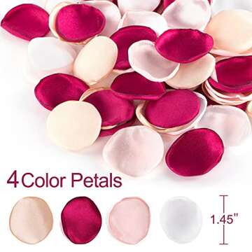 Silk Rose Petals - 400 Pcs for Wedding Decor by Aivanart