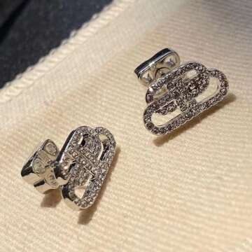 GTCEX Retro French Earrings Women'S High-End Light Luxury Niche Temperament Earrings Earrings Women, Silver, JW008