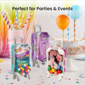 Hammont Mini Suitcase Party Favor Box - Durable Gift Boxes