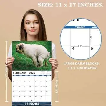 Funny 2025 Gag Gift Calendar with Pooping Dogs