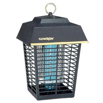 Flowtron Electric Bug Zapper 1/2 Acre Outdoor Insect Control with Dual Lure Method, 15W UV Light & Octenol Attractant for Fly & Mosquito, 5600V Kill Grid, Made in USA, UL Certified