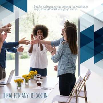 ISL Furnishings Kasper Flex Modern Acrylic Folding Chairs – Foldable Transparent Clear Lucite Chair with Chromed Steel Frame for Indoor, Outdoor, Dining, Desk, Office, Vanity – New Gold, Set of 2