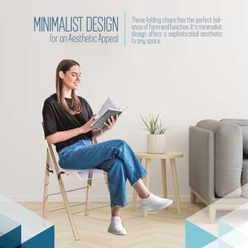 ISL Furnishings Kasper Flex Modern Acrylic Folding Chairs – Foldable Transparent Clear Lucite Chair with Chromed Steel Frame for Indoor, Outdoor, Dining, Desk, Office, Vanity – New Gold, Set of 2