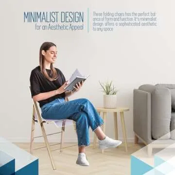 ISL Furnishings Kasper Flex Modern Acrylic Folding Chairs – Foldable Transparent Clear Lucite Chair with Chromed Steel Frame for Indoor, Outdoor, Dining, Desk, Office, Vanity – New Gold, Set of 2